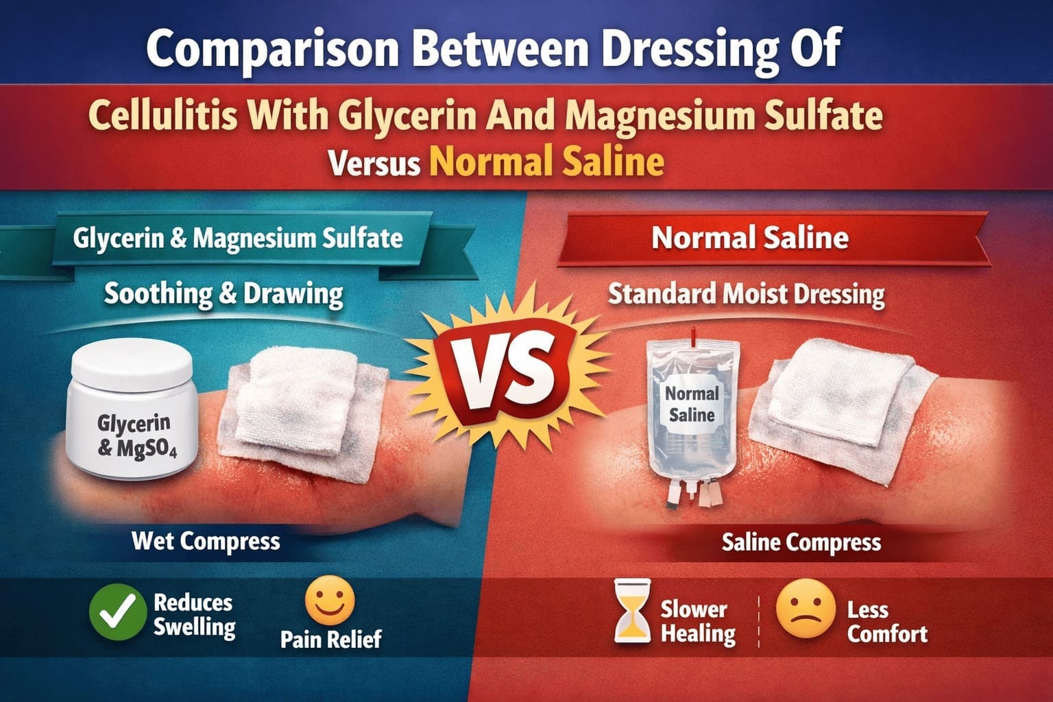Comparison Between Dressing Of Cellulitis With Glycerin And Magnesium Sulfate Versus Normal Saline. | Dr. Kalakoti Chandra Sekhar Reddy - Best Neurologist
