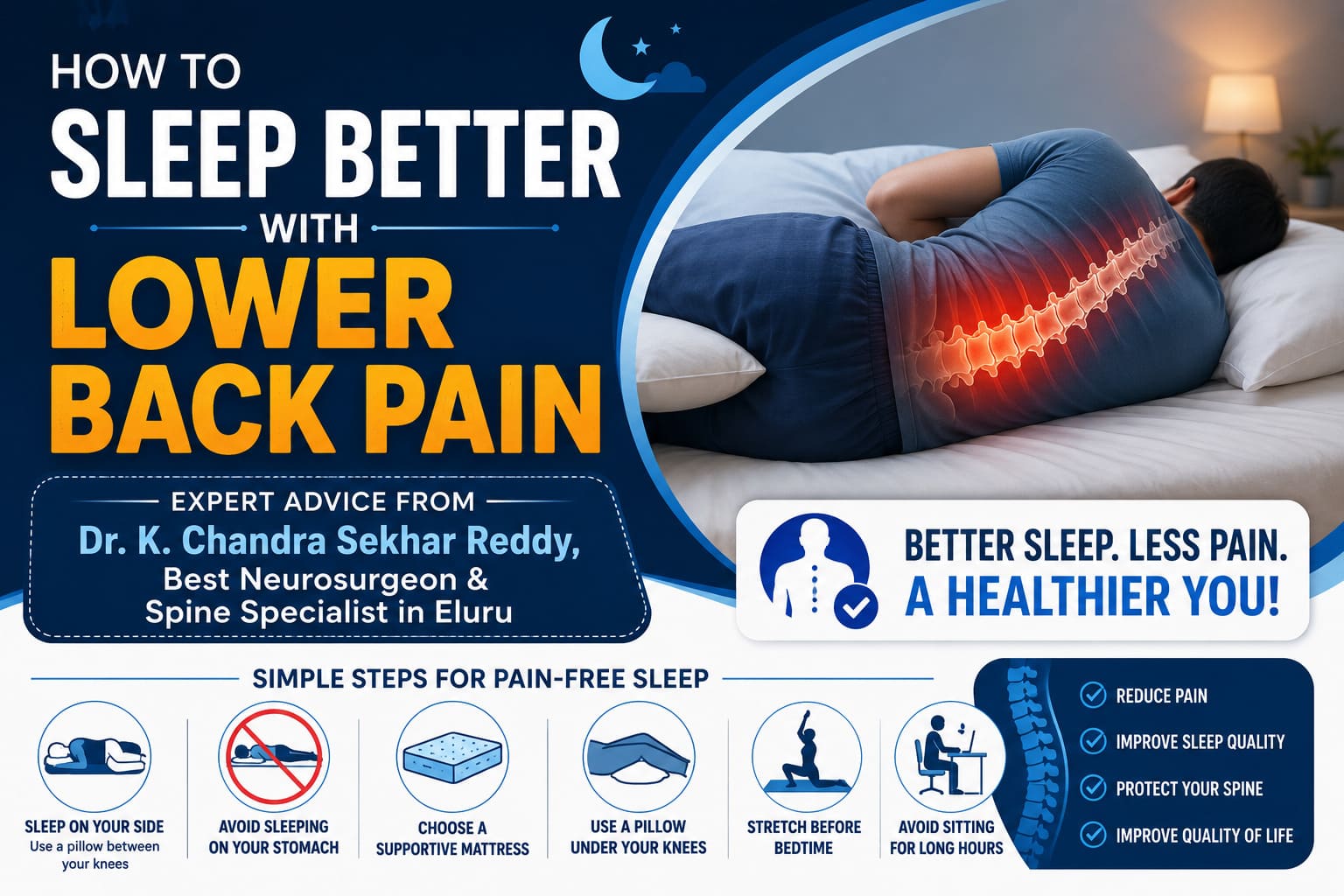 How to Sleep Better with Lower Back Pain: Expert Advice | Best Neurosurgeon Dr. Kalakoti Chandra Sekhar Reddy